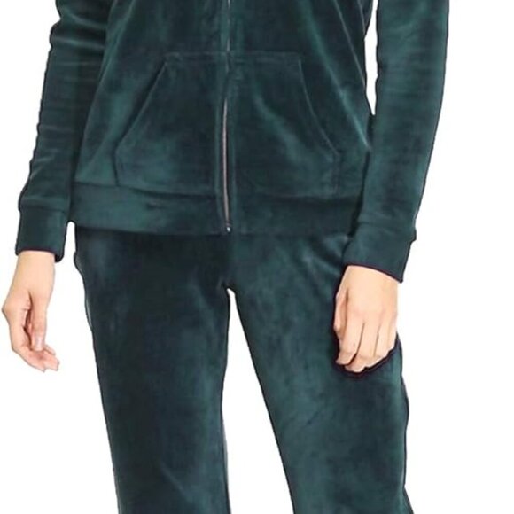 Casual Chic Women's Velour Tracksuit - Full Zip Hoodie & Sweatpant Lounge Wear